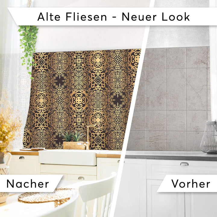 30 Stück Klebefliesen Folie 20x20 cm für Bad und Küche - Fliesenfolie, Fliesenfaufkleber - Stickerfl