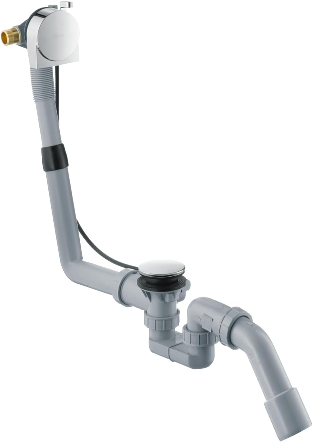 hansgrohe Exafill S Wanneneinlauf Fertigset mit Ab- und Überlaufgarnitur, Normalwannen, Chrom Einzel