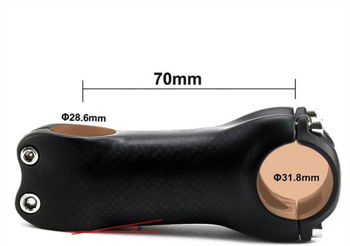 Alfa Pasca Fahrrad Vorbau Carbon Rennrad MTB Kein Logo +-6/17 Grad 3K Glänzend/Matt 31.8 * 70/80/90/