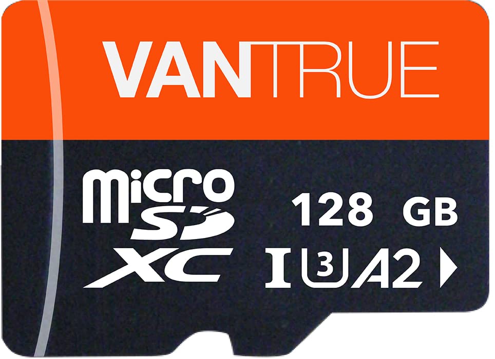 VANTRUE 128GB microSD Speicherkarte, UHS-I U3 A2 4K, inkl. Adapter, Kompatibel mit Dashcam, Smartpho