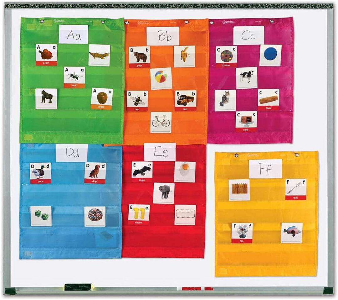 Learning Resources Magnetische, viereckige Organiser-Taschen, Rosa Satz mit 6 Stück, Satz mit 6 Stüc