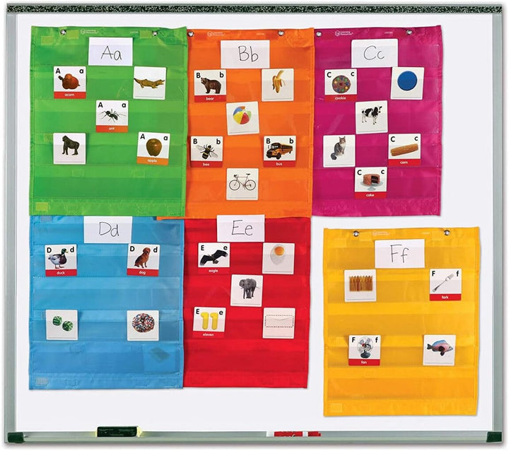 Learning Resources Magnetische, viereckige Organiser-Taschen, Rosa Satz mit 6 Stück, Satz mit 6 Stüc