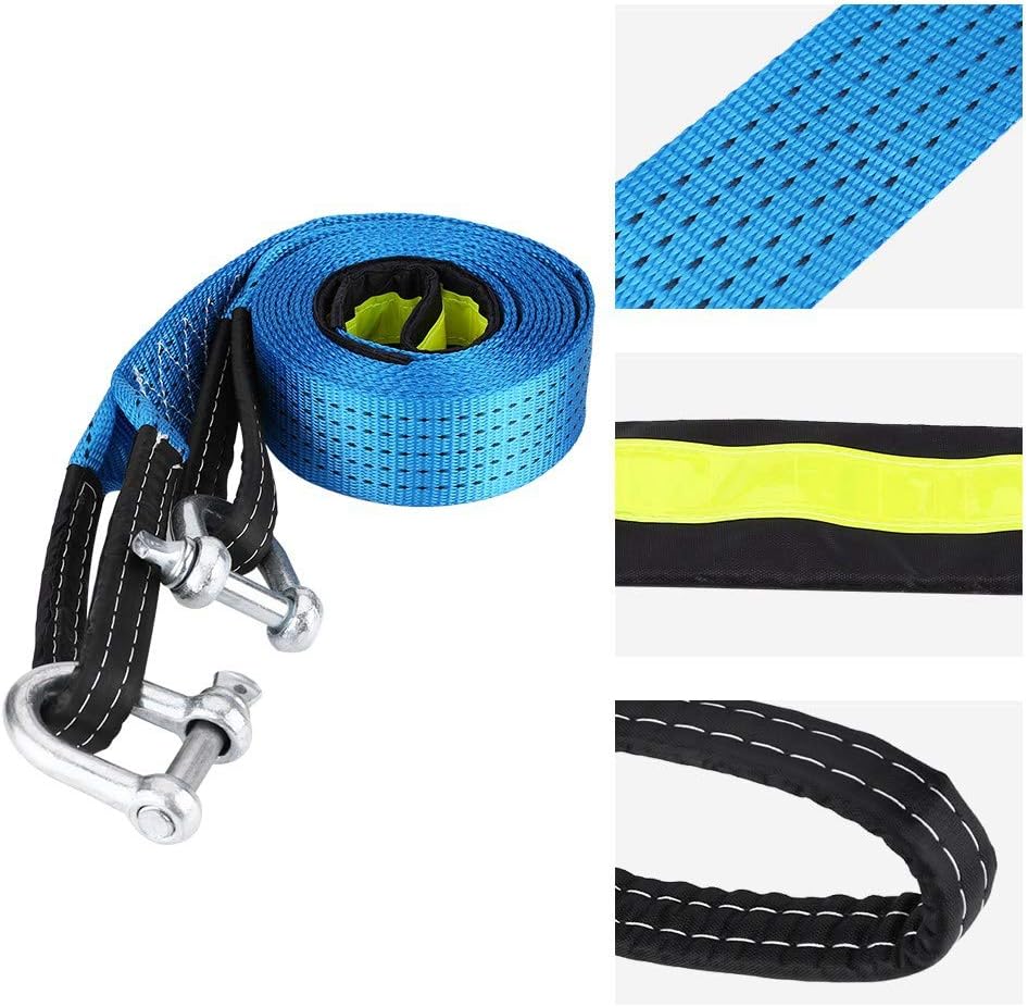 Abschleppseil Auto, Haofy 5m x 5cm Notfall Abschleppgurt, 8 Tonnen Bruchfestigkeit, mit Rutsch Hands