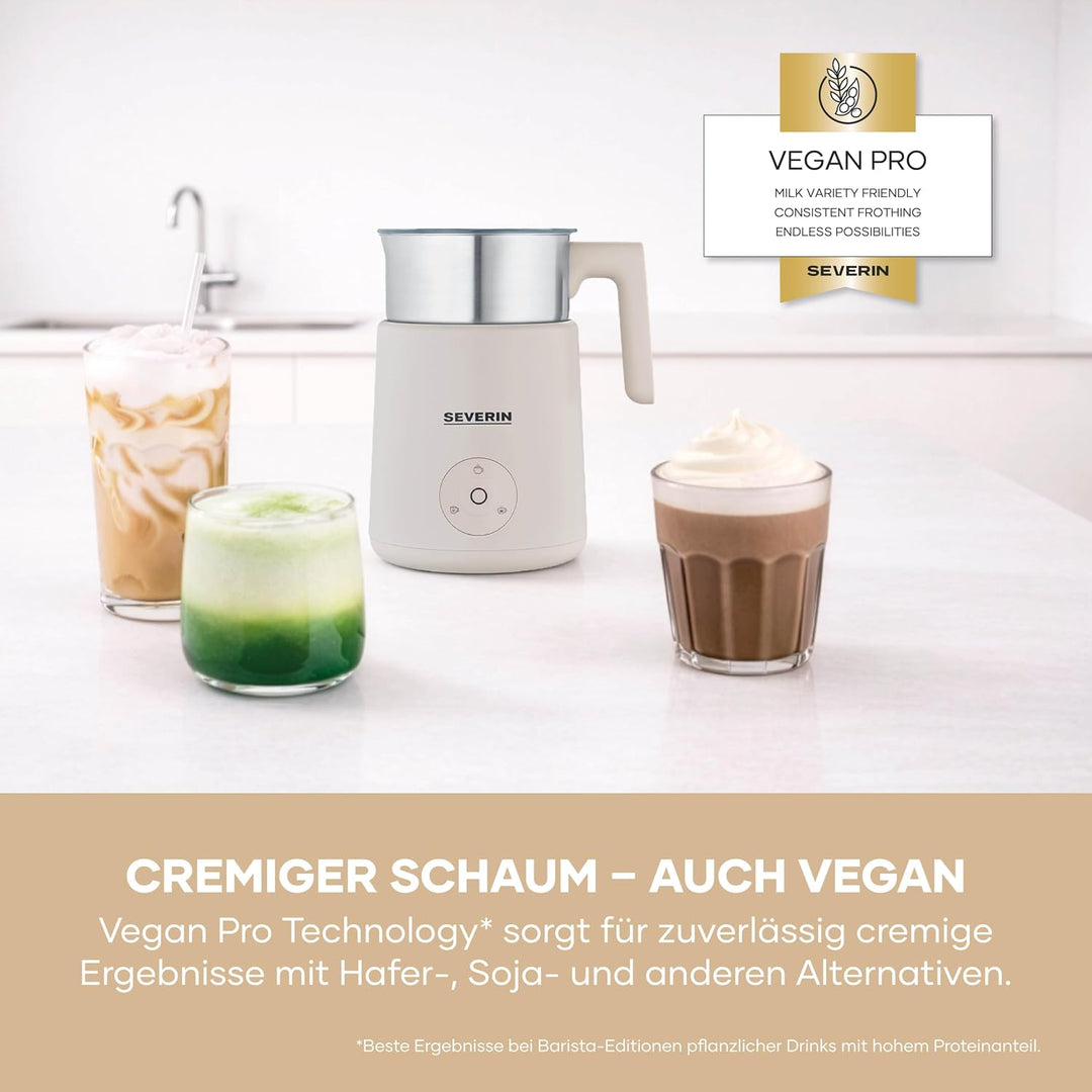SEVERIN SPUMA Lite Design Induktions-Milchaufschäumer, elektrischer Milchschäumer mit Edelstahl-Milc