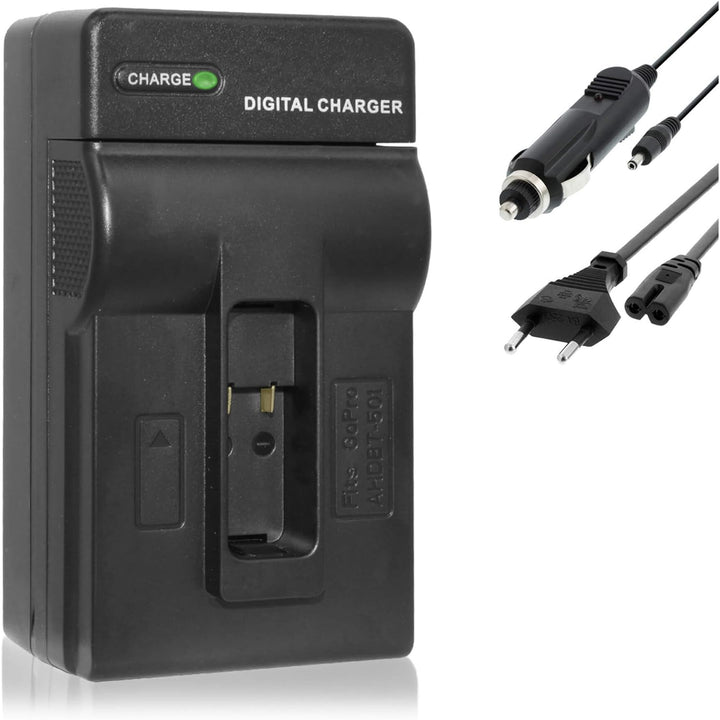 2X Akkus 1250mAh + Ladegerät (KFZ, Netz) für AABAT-001 / Für GoPro Hero 5, 6, 7 / Hero 2018 - mit Al