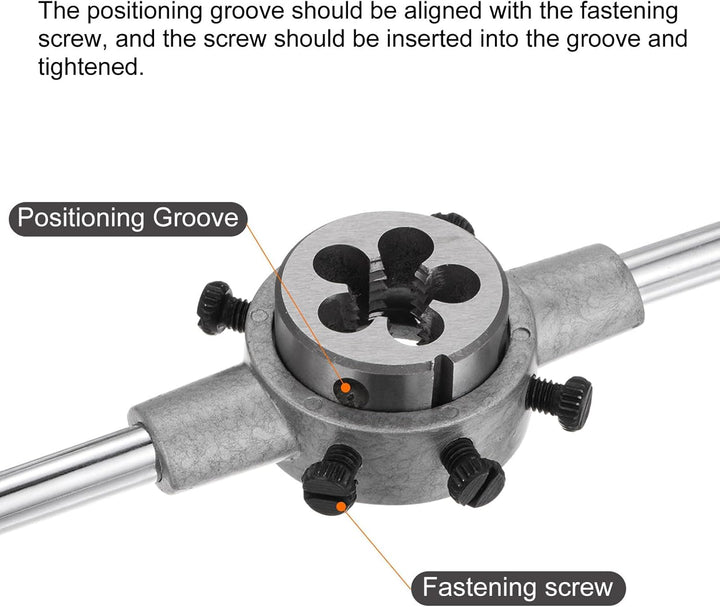 QUARKZMAN Schneideisen und Schneideisen Zubehör 38x14(M12-14)/1/2-20UNF, Runde Schneideisen Set, HSS