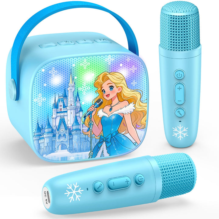 Braxel Karaoke Maschine mit 2 Bluetooth Mikrofon Kinder, Weihnachts Geschenke Spielzeug für Mädchen