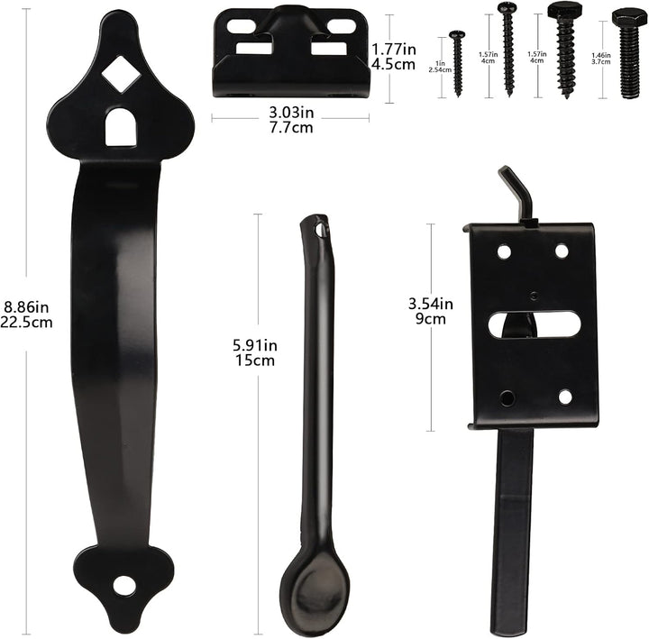 Torriegel, Daumenriegel Hardware, Torriegel für Holzzaun, Schwerlast, selbstsichernde Riegel mit 8 Z