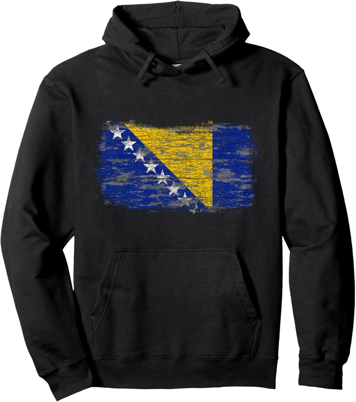 Rustikale Nationalflagge von Bosnien und Herzegowina Pullover Hoodie