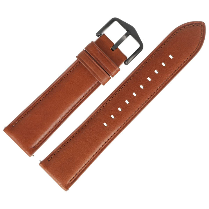 Fossil Uhrenarmband 22mm Leder Braun Glatt - Schnellverschluss Easy Fix Wechsel System FS-5305 | LB-