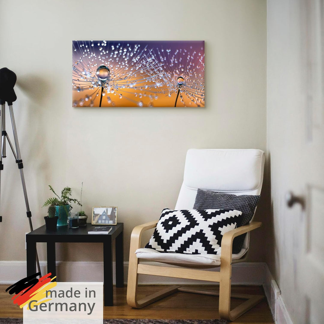 ARTland Leinwandbilder Wandbild Bild auf Leinwand 60x30 cm Querformat Pusteblume Blumen Natur Pflanz