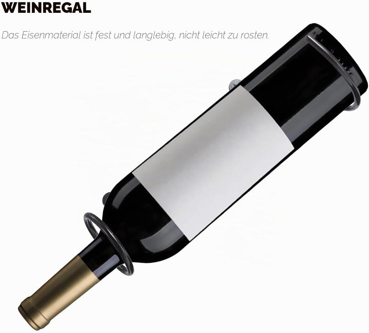 Flaschen Regal Weinregal Aus Eisen FüR 6 Flaschen Rotwein Lagerung Und PräSentation Kompaktes Schwar