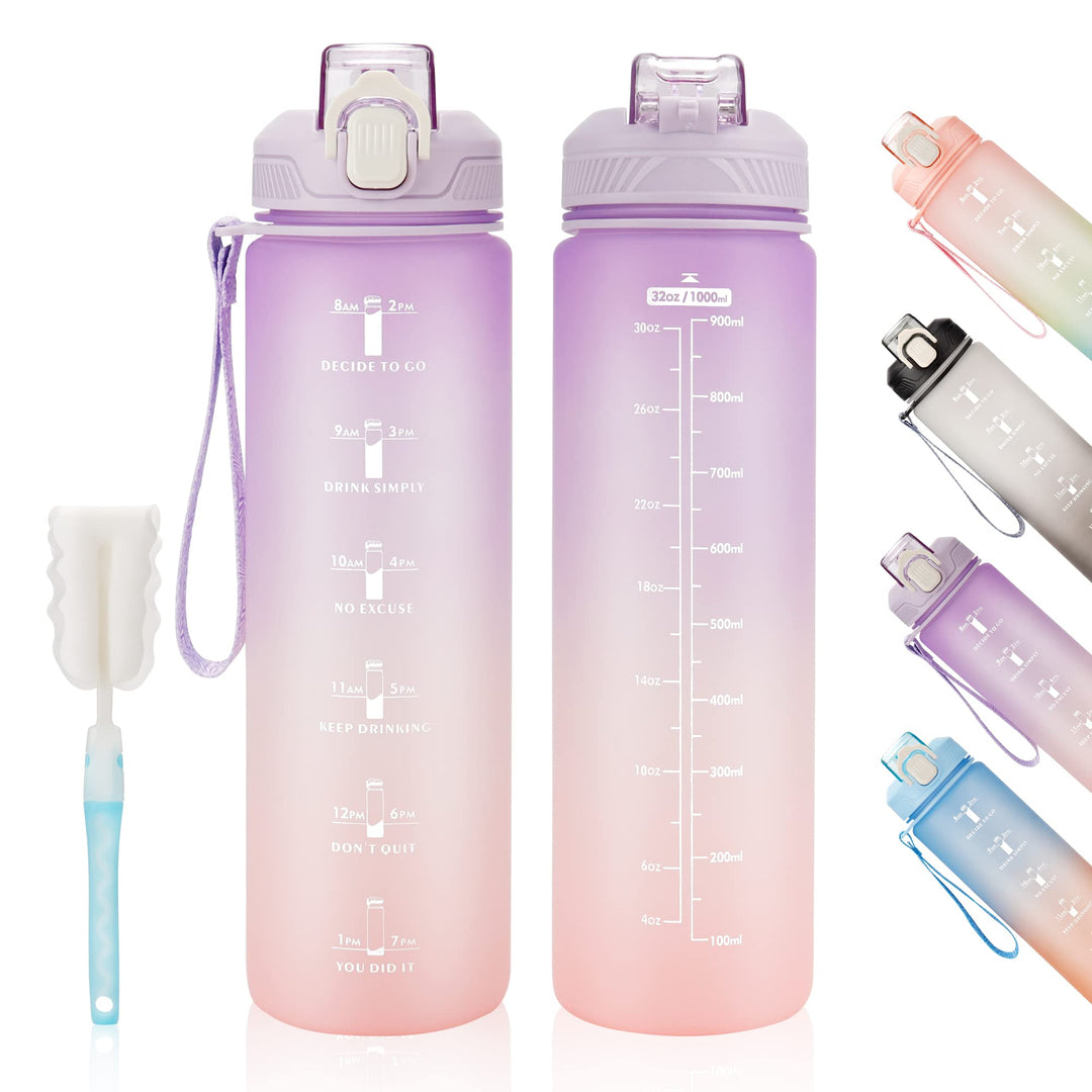 YC Kitchen Trinkflasche 1L – Wasserflasche 1L, auslaufsichere und BPA-freie Trinkflasche sport - Was