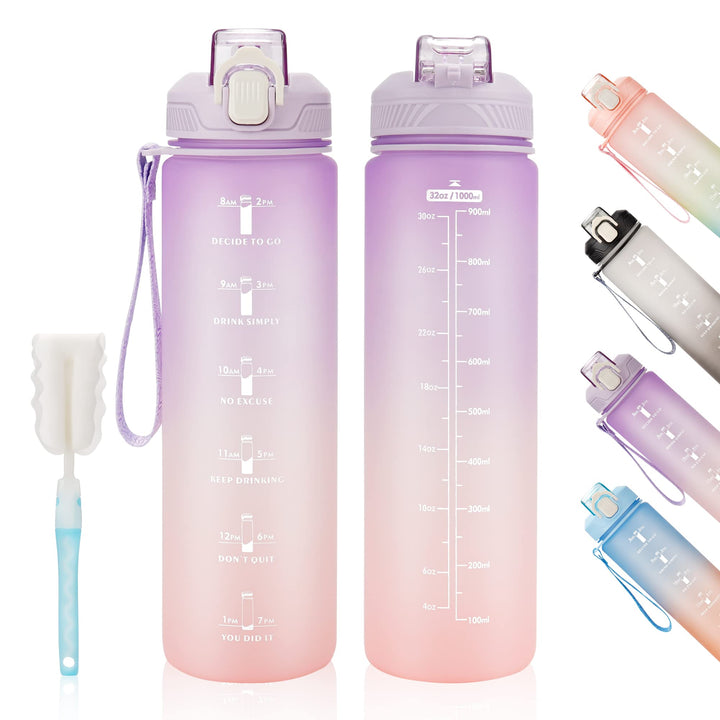 YC Kitchen Trinkflasche 1L – Wasserflasche 1L, auslaufsichere und BPA-freie Trinkflasche sport - Was
