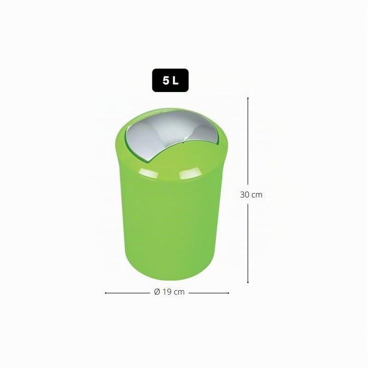 Spirella Design Kosmetikeimer 10.15328 "Sydney mit Schwingdeckel 5 Liter (ØxH): 19 x 30 cm Grün, Grü