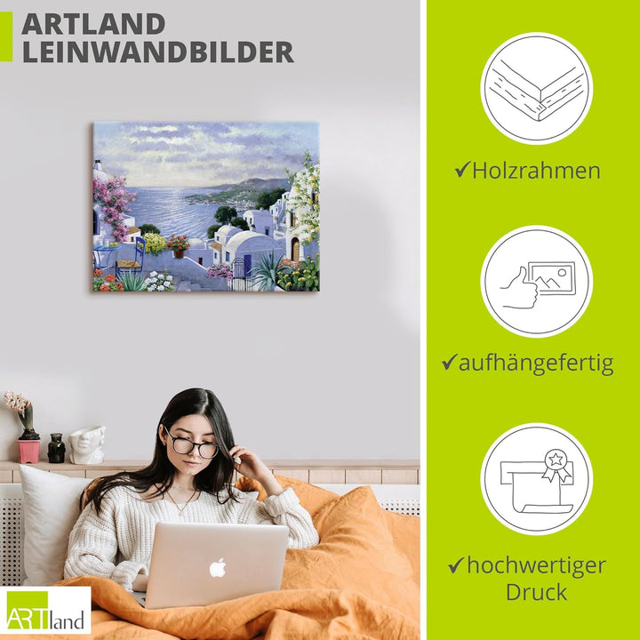ARTland Leinwandbilder Wandbild Bild auf Leinwand 60 x 45 cm Landschaften Gewässer Malerei Bunt Funk