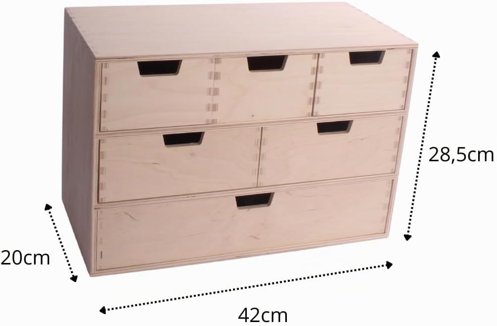 Schubladen-Box aus Holz – Elegante Minikommode für vielseitige Aufbewahrung | Premium Qualität, natü