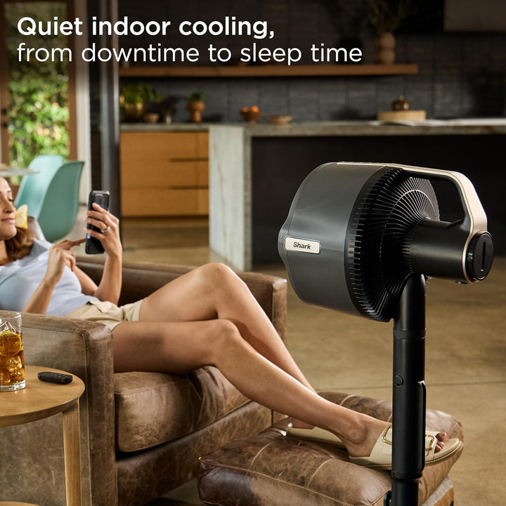 Shark FlexBreeze Pro Nebelventilator – Indoor & Outdoor, Integriertes Nebel, Sockel auf Tischplatte,