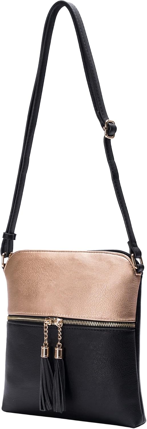 Solene Damen Lp062 Umhängetasche Roségold / Schwarz, Roségold / Schwarz