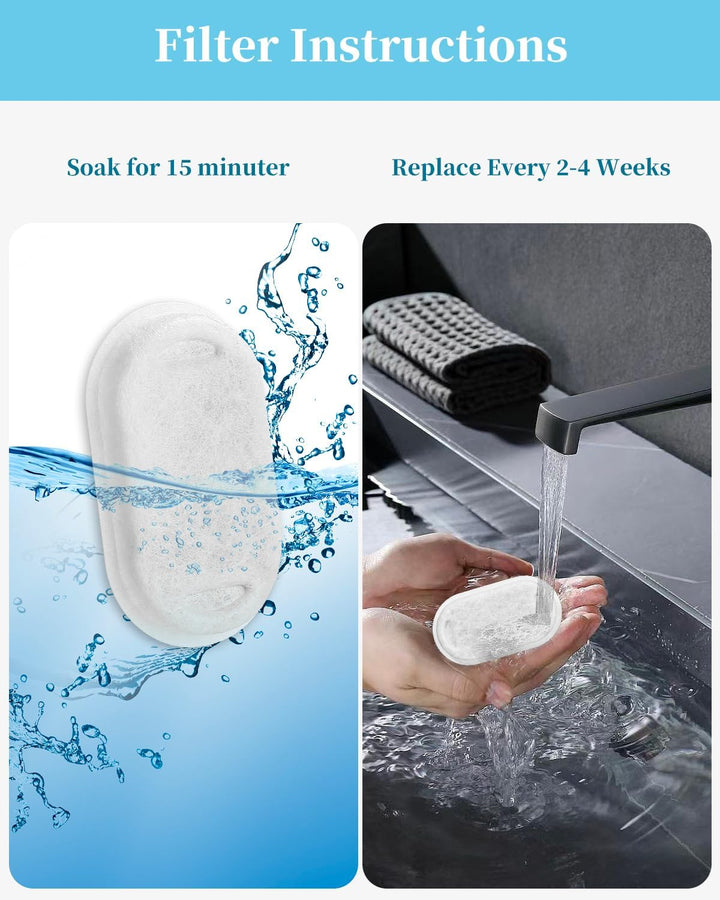 Zawaer Katzenbrunnen Filter, 24s Tück Ersatzfilter Für Trinkbrunnen, 12 Stück Kohlefilter Und 12 Stü