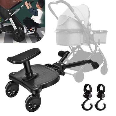 Buggy Board für alle Kinderwagen, Vihir Kiddy Board mit Sitz, Trittbrett Mitfahrbrett Universal pass