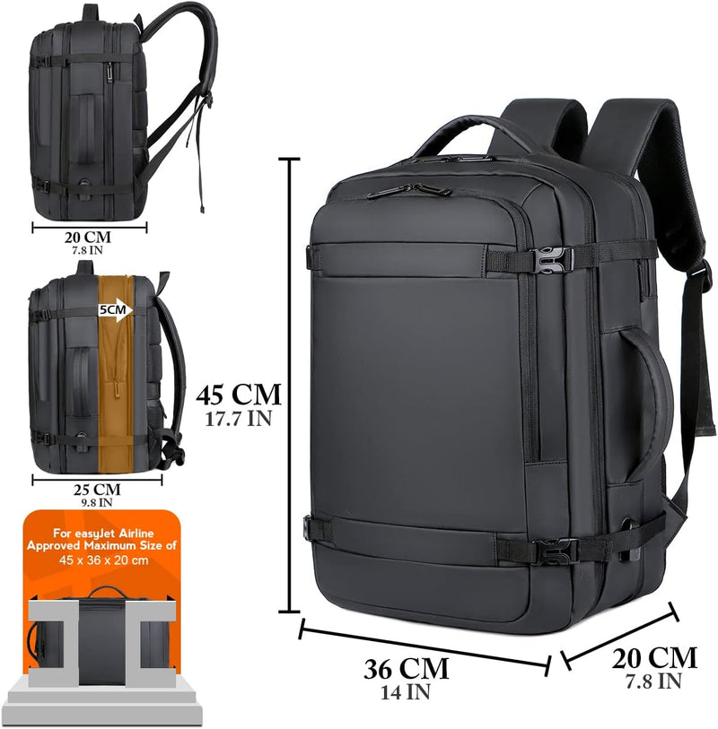 BAGZY Laptop Rucksack 17 Zoll Rucksack Herren Handgepäck Rucksack 45x36x20 Rucksack Wasserdicht Erwe