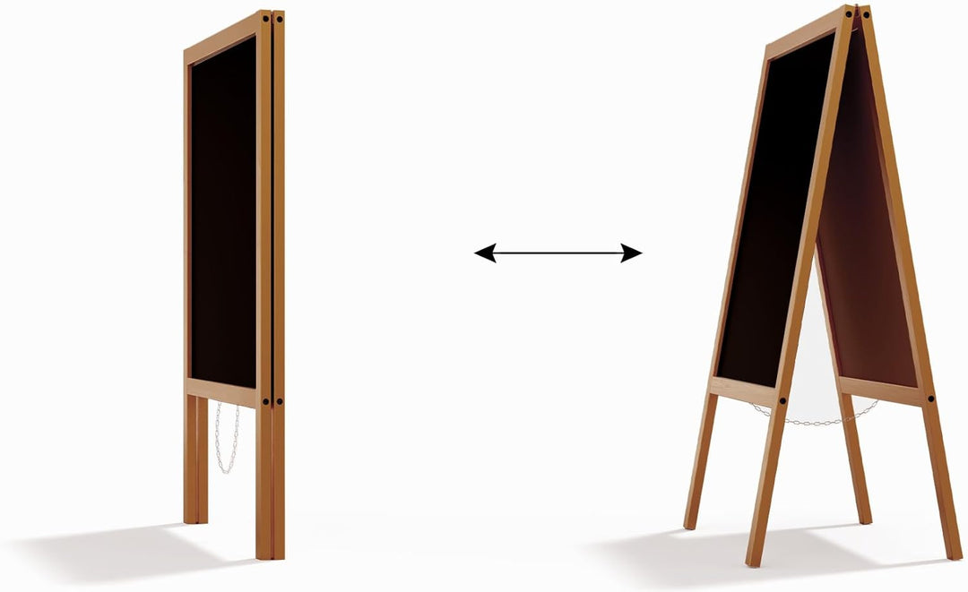 ALLboards Kundenstopper mit Gold, lackiertem Holzrahmen 100x60cm, Werbetafel, Gehwegaufsteller, Aufs