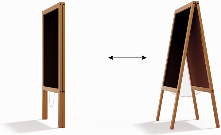 ALLboards Kundenstopper mit Gold, lackiertem Holzrahmen 100x60cm, Werbetafel, Gehwegaufsteller, Aufs