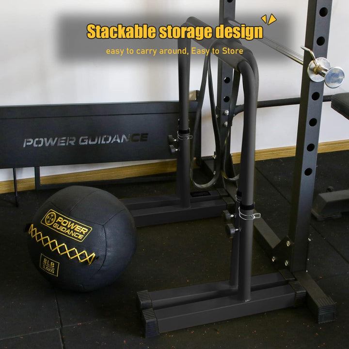 POWER GUIDANCE Dip Barren Dip Bar Quadratische breite Stützfüsse Einstellbare Höhe 77cm 84cm 91cm 98