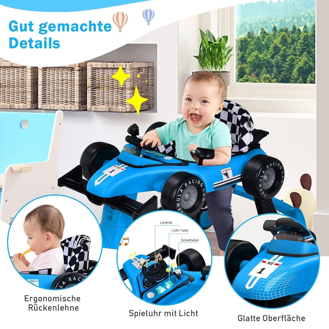 COSTWAY 4 in 1 Lauflernhilfe, Lauflernwagen klappbar mit einstellbarer Höhe & Geschwindigkeit, Baby