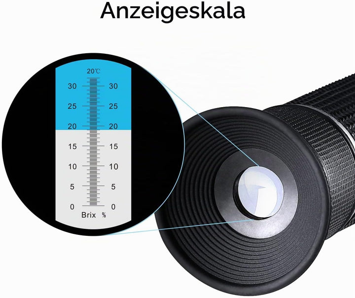 Refraktometer Zucker 0~32%,Tragbares Brix-Refraktometer Zuckergehaltstest, hochgenaues Brix-Messgerä