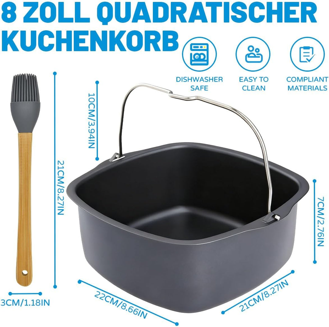 Airfryer Backform 22 cm Heissluftfritteuse Backform Muffinformen für Airfryer XL Auflaufform Wiederv