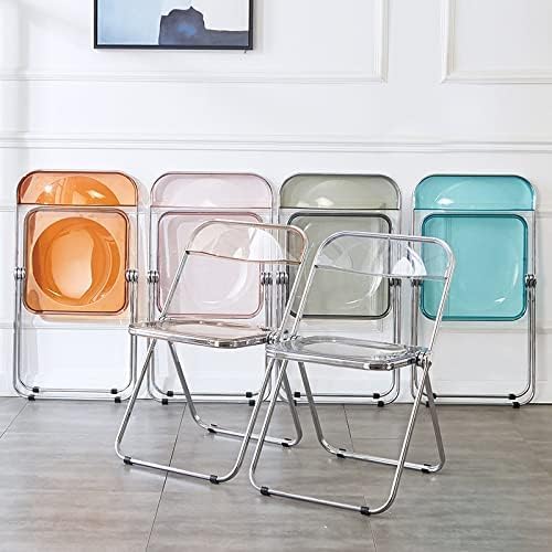 KAIHAOWIN Klappstuhl, Acryl Transparent Stuhl 48 x 48 x 76 cm, Klappsessel für Esszimmer, Wohnzimmer