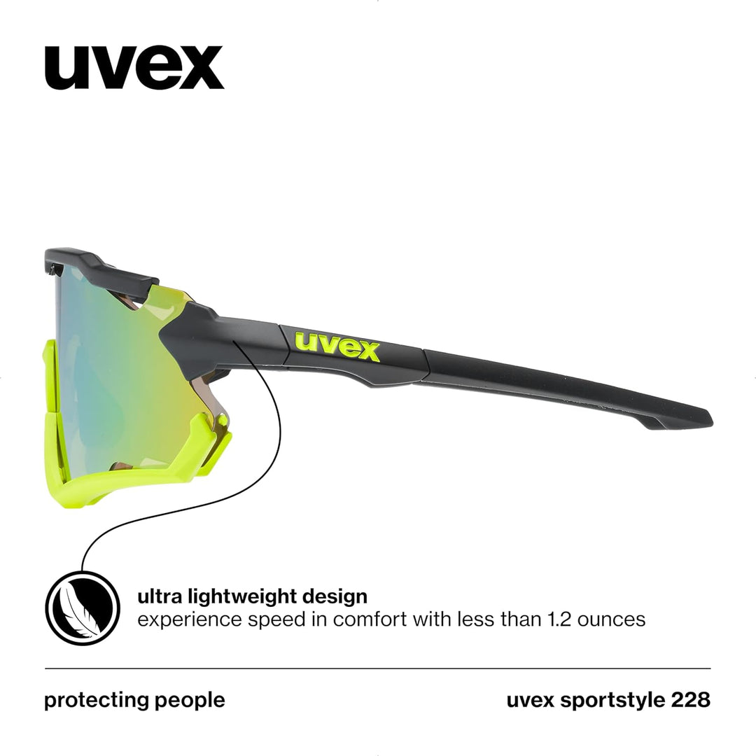 uvex sportstyle 228 - Sportbrille für Damen und Herren - 100% UVA-, B, C Schutz - abnehmbarer Rahmen