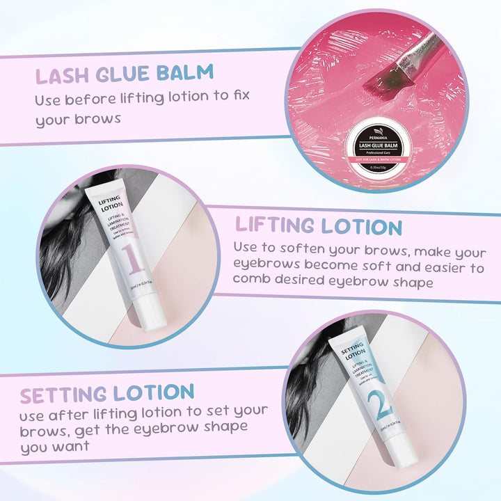 PERMANIA Augenbrauen Lifting Set, Neues Brow Lifting Set, für Natürlich Schöne Augenbrauen zu Hause,