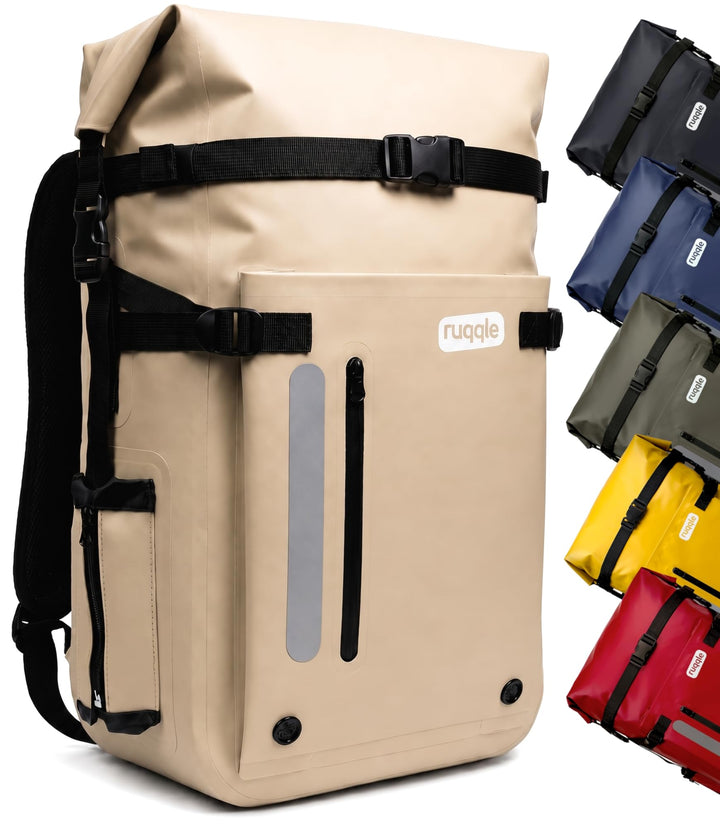 Ruqqle Wasserdichter Rucksack, vielseitig, wasserdicht Tasche, Dry Bag 20/30/45 l, mit 3 Aussentasch