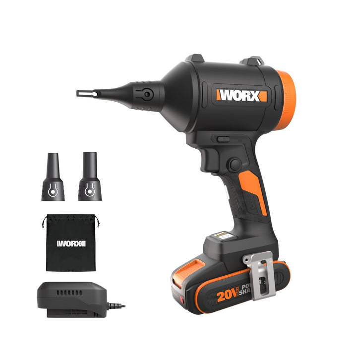 WORX 20V Akku-Staubbläser mit bürstenlosem Motor, elektrisches Luftgebläse zum Reinigen, Aufblasgerä
