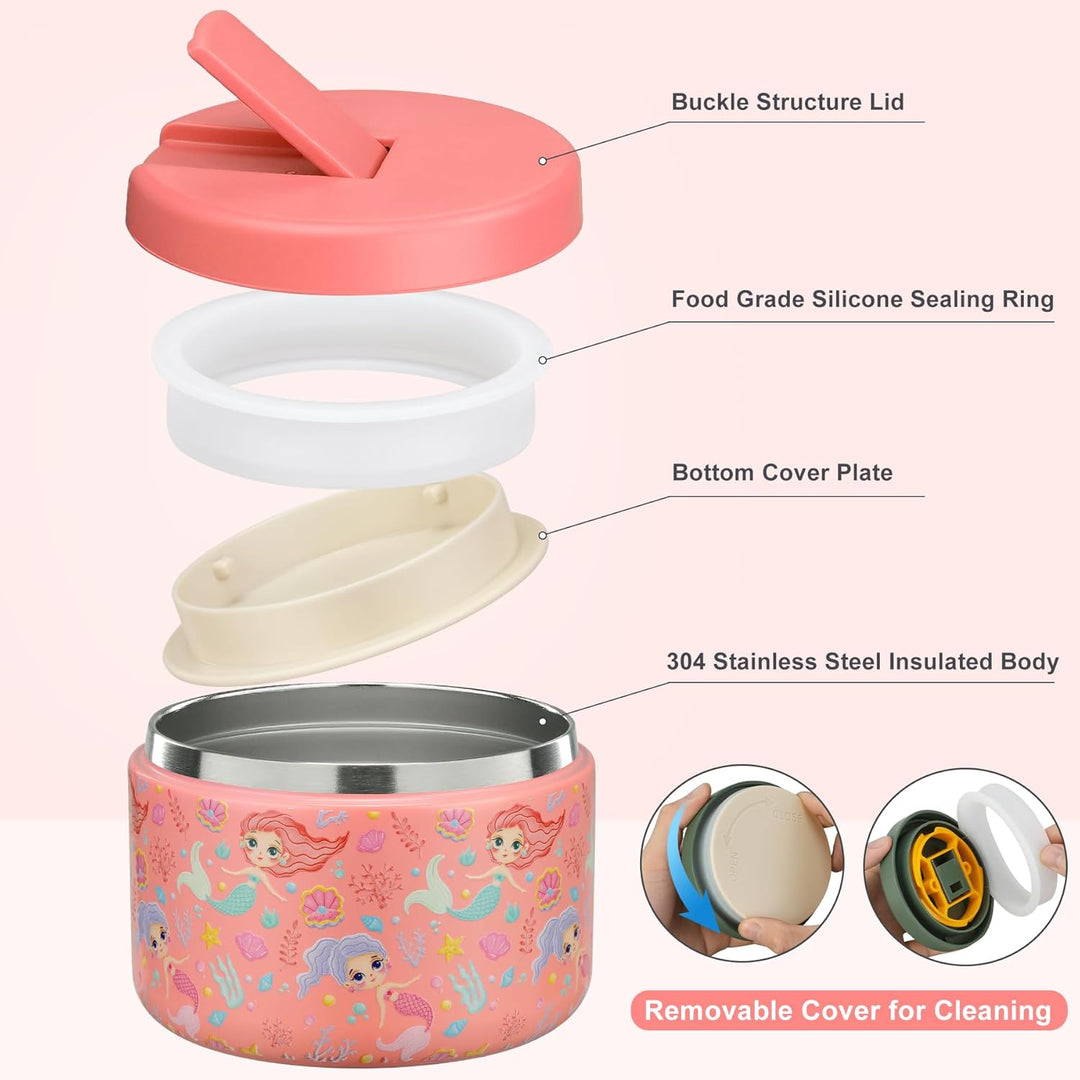 Itslife Thermobehälter für Essen 350ml Edelstahl Warmhaltebebehälter, Kinder auslaufsicherer Lunchbe