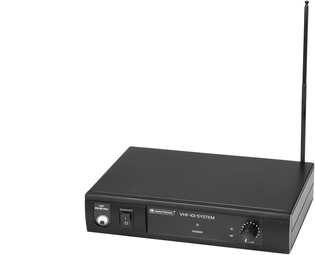 Omnitronic VHF-101 Funkmikrofon-System 205.75MHz | Empfangseinheit und Handmikrofon in PLL-Technik |