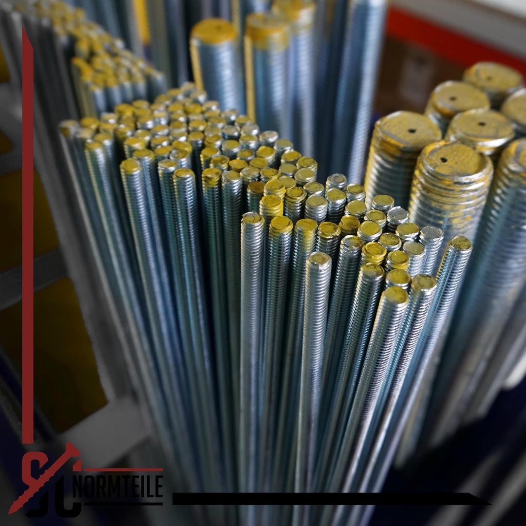 Gewindestange - M6 x 1000 mm - (5 Stück) - DIN 976 / DIN 975 - Güte 8.8 - galvanisch verzinkt - SC97
