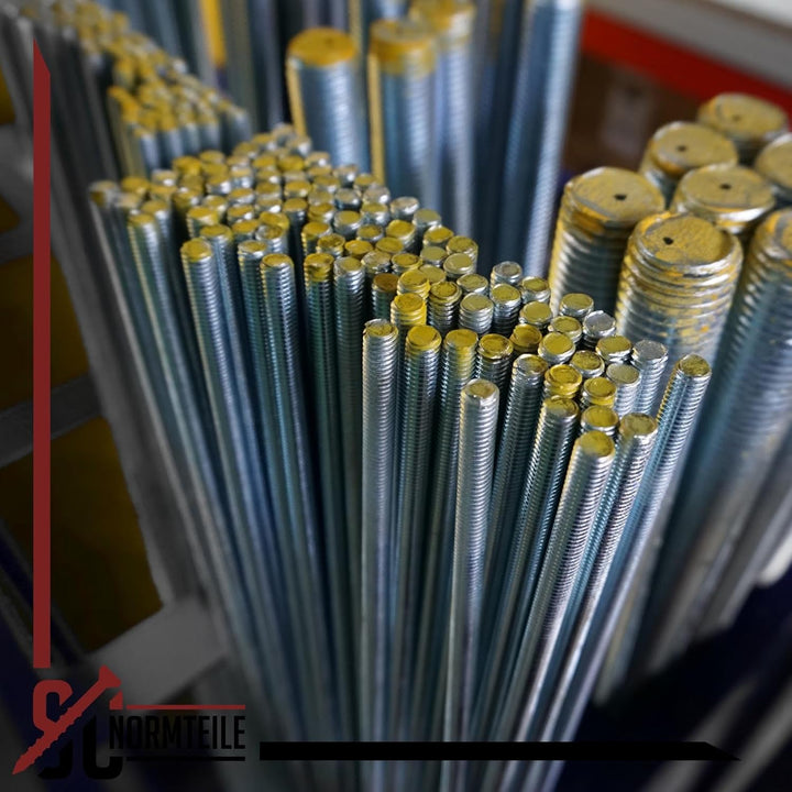 Gewindestange - M6 x 1000 mm - (5 Stück) - DIN 976 / DIN 975 - Güte 8.8 - galvanisch verzinkt - SC97