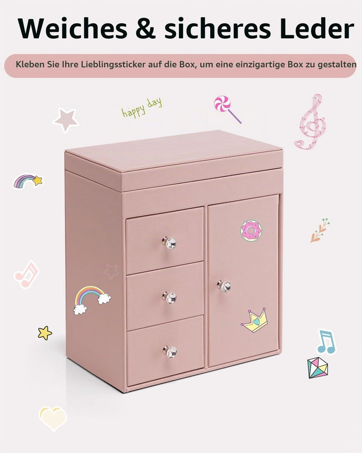 VLANDO Musical Schmuckkästchen Mädchen, grosses Kind Musik-Box mit Ballerina für Geburtstag Schlafzi