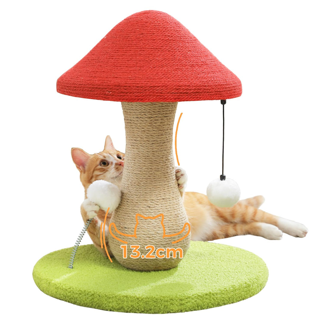 PAWZ Road Süsser Katzenkratzbaum, Pilz-Katzenkratzer mit einem Kratzbaum komplett mit 100% Sisal und