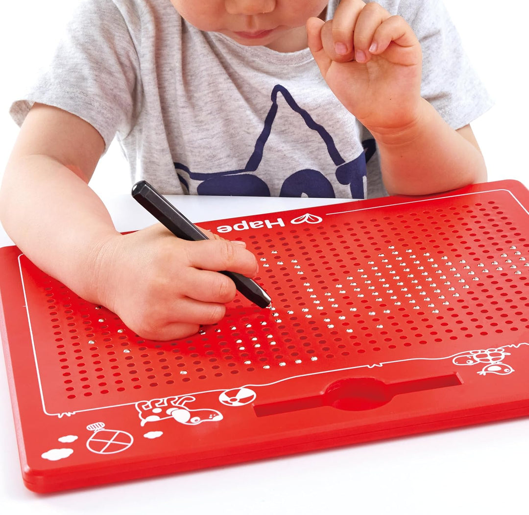 Hape Magnetische Zeichentafel, zum Mitnehmen, rot, gross 280 x 255 x 12 mm, ab 3 Jahre