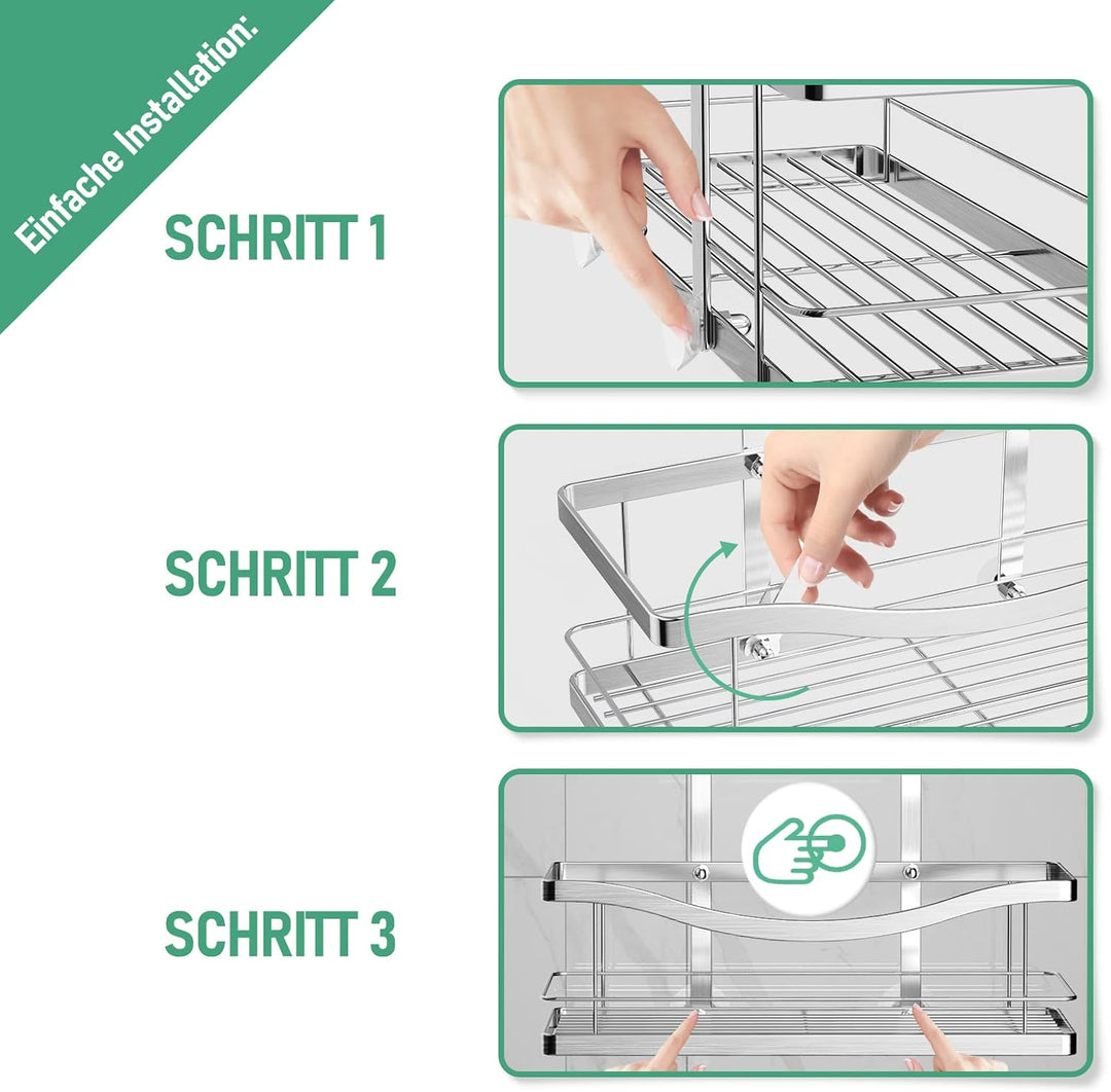 Duschregal zum Hängen, Duschablage Hängend Ohne Bohren für Duschwand, Duschkorb Dusche Hängeregal Ed