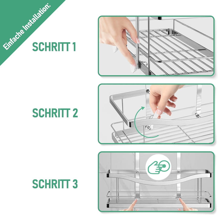 Duschregal zum Hängen, Duschablage Hängend Ohne Bohren für Duschwand, Duschkorb Dusche Hängeregal Ed
