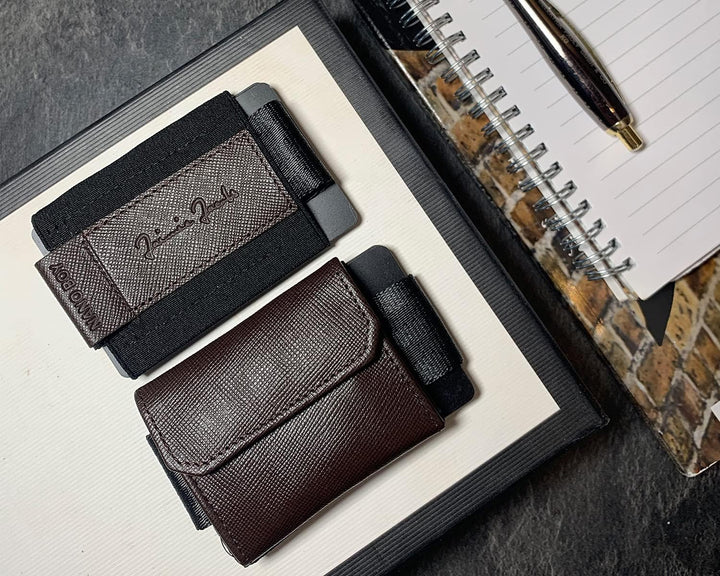 Jaimie Jacobs Minimalist Wallet Nano Boy Pocket Mini Geldbörse aus Textil mit Zugband schmaler Karte