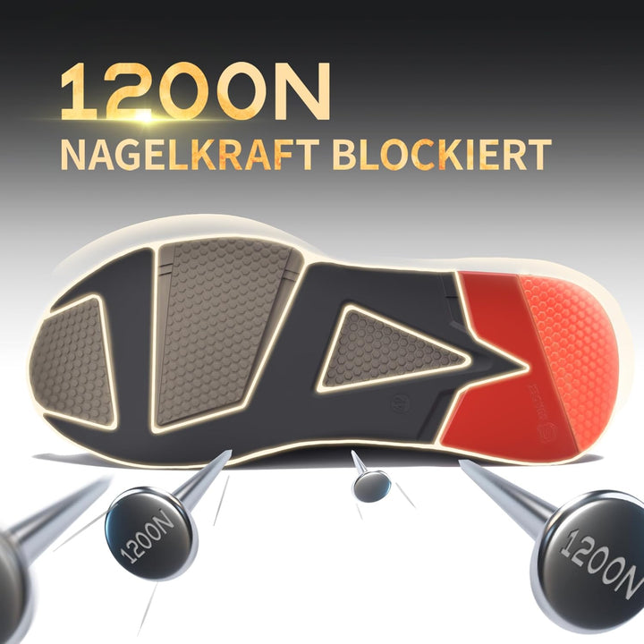 NASONBERG Sicherheitsschuhe Herren Leicht Arbeitsschuhe Damen Atmungsaktiv mit Stahlkappe 36-48 EU 3