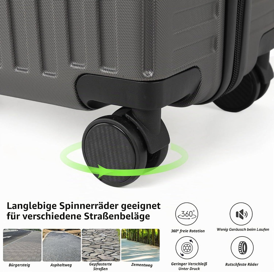 TANTOMI Koffer Gross, 28 Zoll Hartschalenkoffer, Leichter ABS-Rollkoffer, Reisekoffer mit 4×360°-Rol