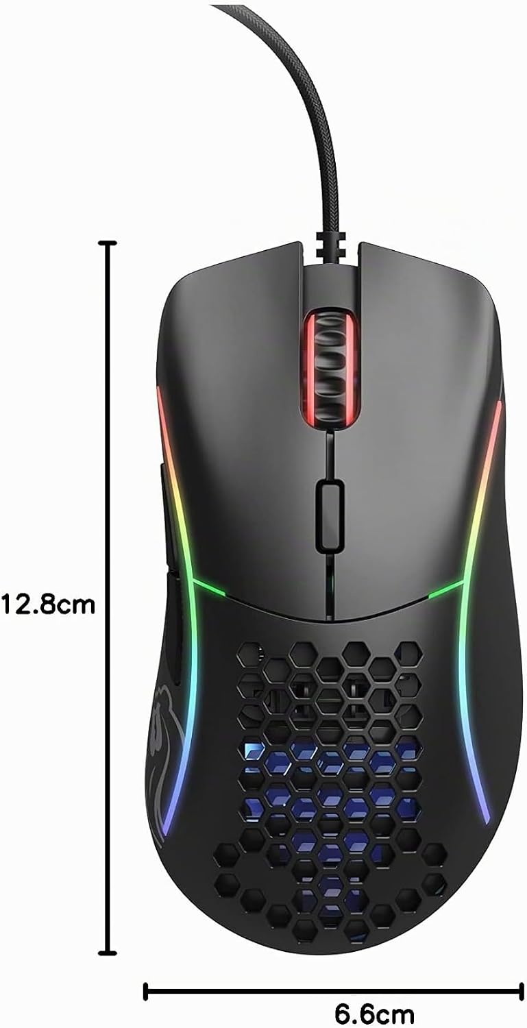 Glorious Model D Wired Gaming Mouse - 68g Superlight Honeycomb Design, RGB, Ergonomic, Pixart 3360 S